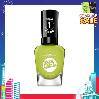 SALLY HANSEN Miracle Gel Nail Polish Lacquer (764 Cactus Makes Perfect) Helps To Create A Look That Feels Professional Yet Is Easily Achieved At Home 14.7ml