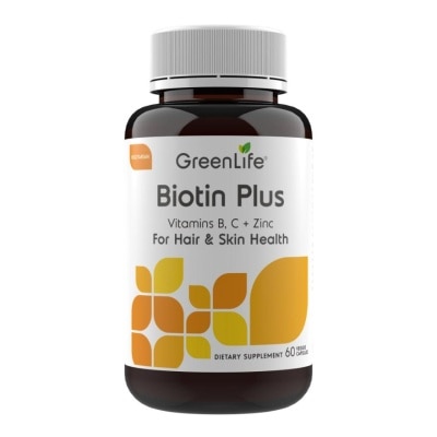 GREENLIFE Biotin Plus with Vitamin B, C + Zinc Capsules (For Hair & Skin Health) 60s