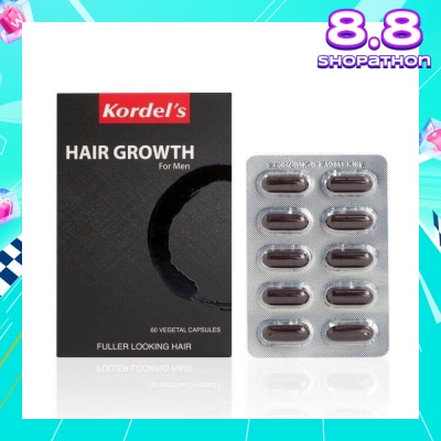 KORDEL'S Hair Growth For Men Vegetal Capsules (Help To Keep Hair Strong, Healthy,Thicker And Fuller) 60s