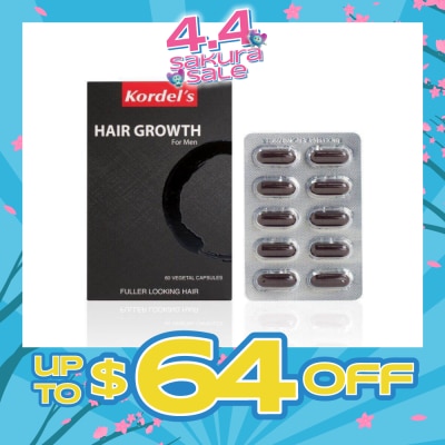 KORDEL'S - Hair Growth For Men Vegetal Capsules (Help To Keep Hair Strong, Healthy,Thicker And Fuller) 60s