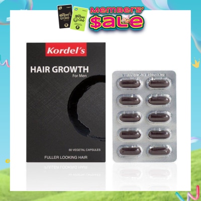 KORDEL'S - Hair Growth For Men Vegetal Capsules (Help To Keep Hair Strong, Healthy,Thicker And Fuller) 60s
