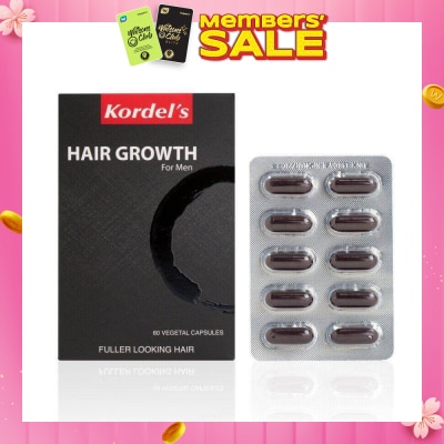 KORDEL'S Hair Growth For Men Vegetal Capsules (Help To Keep Hair Strong, Healthy,Thicker And Fuller) 60s
