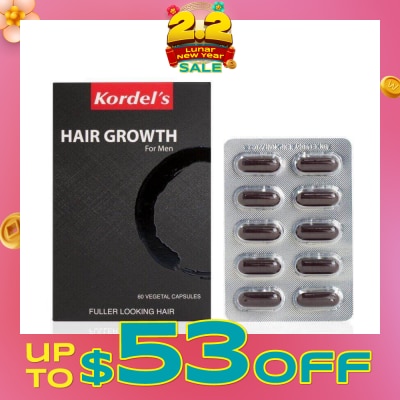 KORDEL'S Hair Growth For Men Vegetal Capsules (Help To Keep Hair Strong, Healthy,Thicker And Fuller) 60s