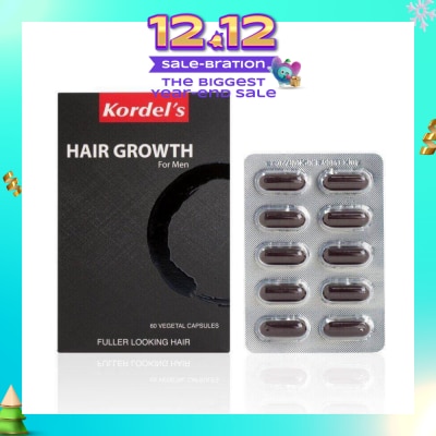 KORDEL'S Hair Growth For Men Vegetal Capsules (Help To Keep Hair Strong, Healthy,Thicker And Fuller) 60s