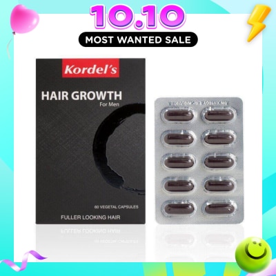 KORDEL'S Hair Growth For Men Vegetal Capsules (Help To Keep Hair Strong, Healthy,Thicker And Fuller) 60s (Expiry: Jul`2027) image