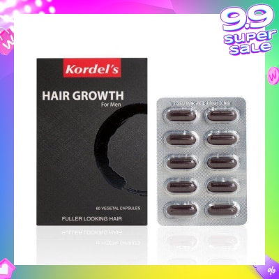 KORDEL'S Hair Growth For Men Vegetal Capsules (Help To Keep Hair Strong, Healthy,Thicker And Fuller) 60s
