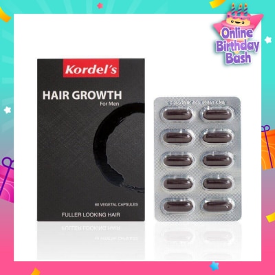 KORDEL'S Hair Growth For Men Vegetal Capsules (Help To Keep Hair Strong, Healthy,Thicker And Fuller) 60s