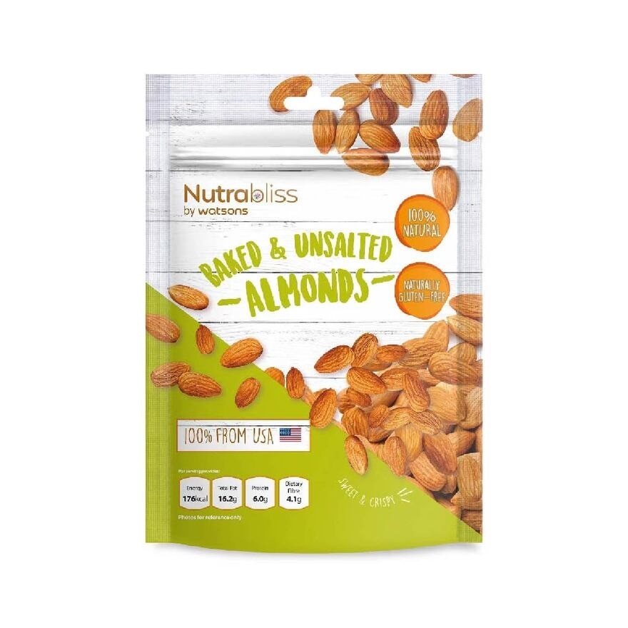 Baked And Unsalted Almonds (100% Natural, Naturally Gluten Free) 180g