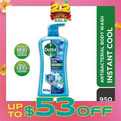 DETTOL Dettol Instant Cool Antibacterial Body Wash Mint & Sea Minerals 950g