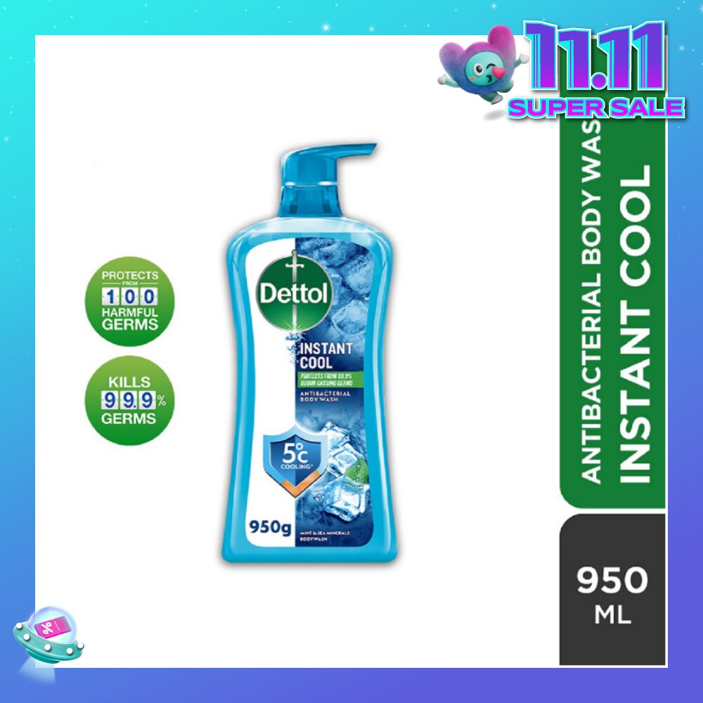 Dettol Instant Cool Antibacterial Body Wash Mint & Sea Minerals 950g