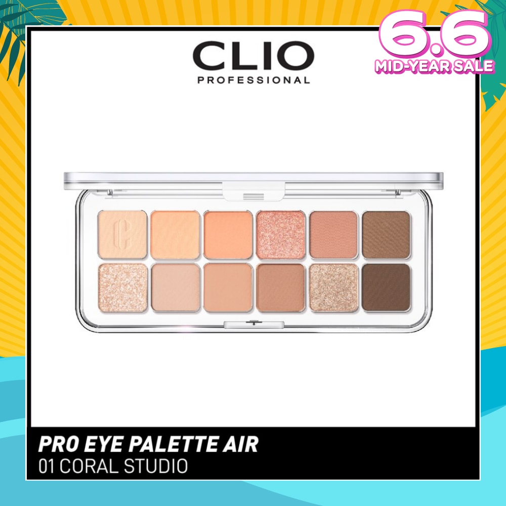 Pro Eye Palette Air (01 Coral Studio), No Fall Outs. Blends Softly On Your Eyes, True To Its Color 7.2g