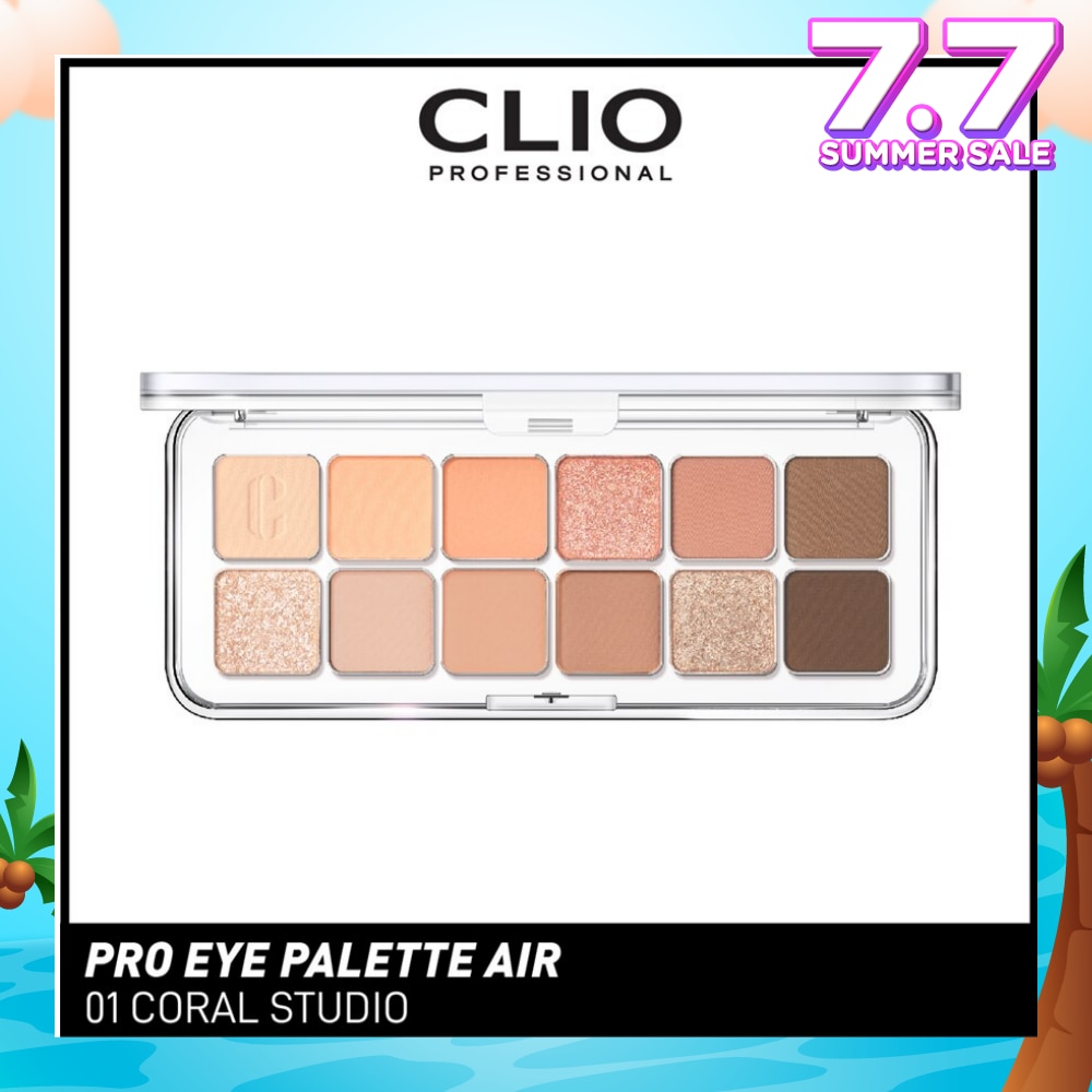 Pro Eye Palette Air (01 Coral Studio), No Fall Outs. Blends Softly On Your Eyes, True To Its Color 7.2g