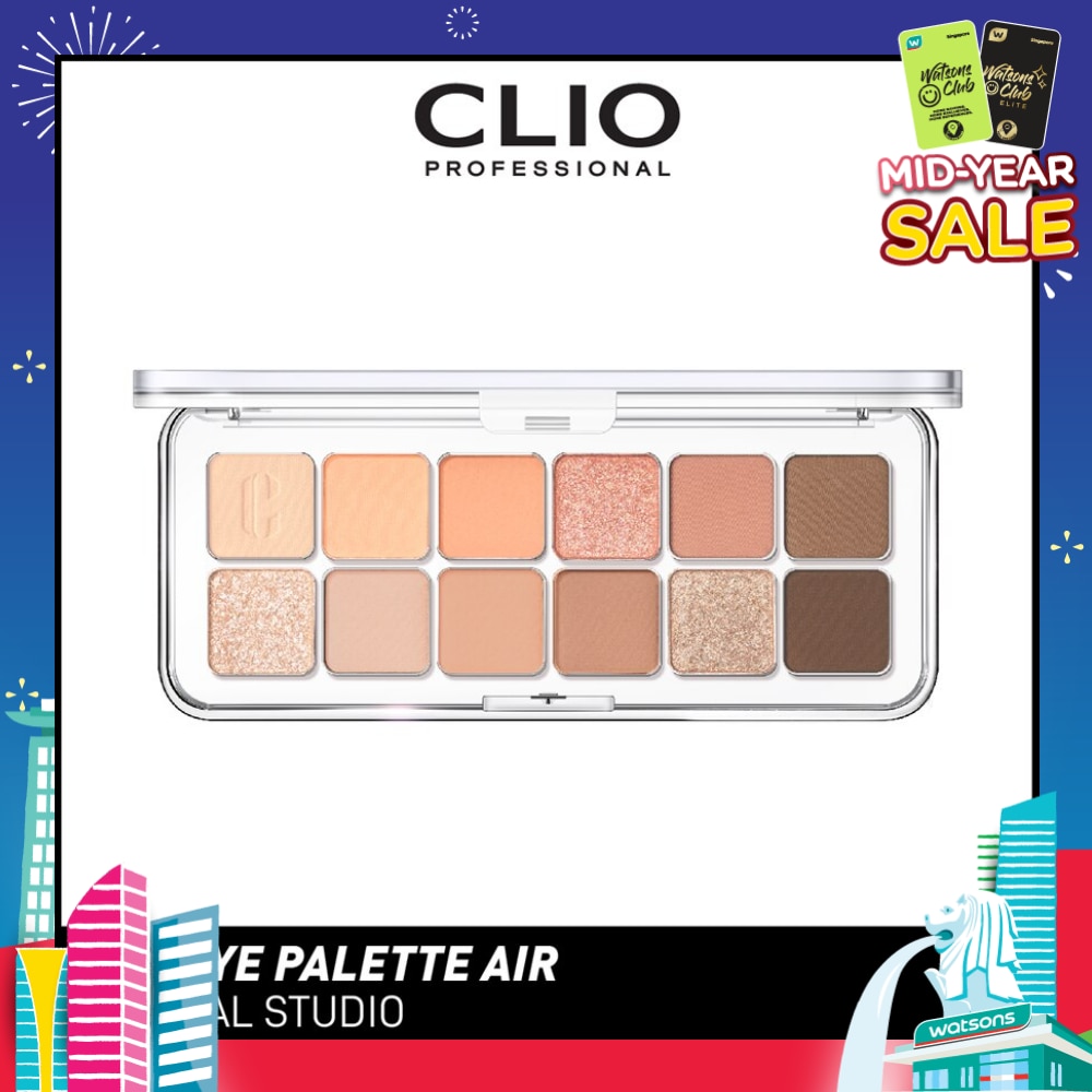 Pro Eye Palette Air (01 Coral Studio), No Fall Outs. Blends Softly On Your Eyes, True To Its Color 7.2g