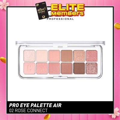 CLIO Pro Eye Palette Air (02 Rose Connect), No Fall Outs. Blends Softly On Your Eyes, True To Its Color 7.2g