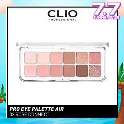 CLIO Pro Eye Palette Air (02 Rose Connect), No Fall Outs. Blends Softly On Your Eyes, True To Its Color 7.2g