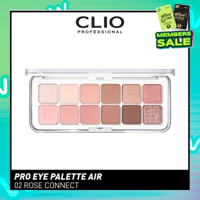 CLIO Pro Eye Palette Air (02 Rose Connect), No Fall Outs. Blends Softly On Your Eyes, True To Its Color 7.2g
