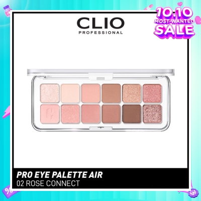 CLIO Pro Eye Palette Air (02 Rose Connect), No Fall Outs. Blends Softly On Your Eyes, True To Its Color 7.2g