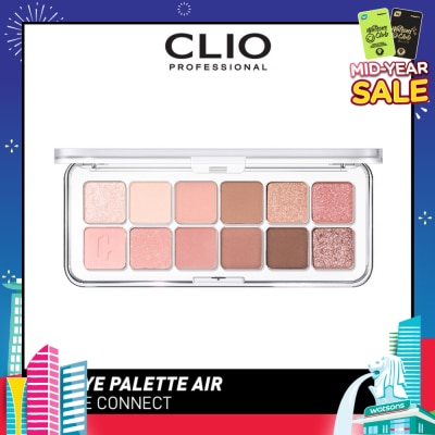 CLIO Pro Eye Palette Air (02 Rose Connect), No Fall Outs. Blends Softly On Your Eyes, True To Its Color 7.2g