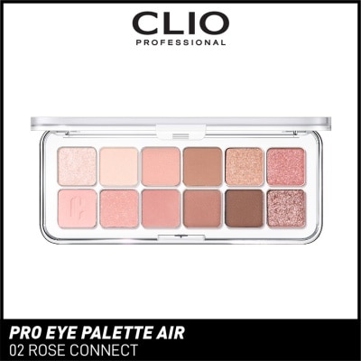 CLIO Pro Eye Palette Air (02 Rose Connect), No Fall Outs. Blends Softly On Your Eyes, True To Its Color 7.2g