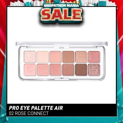 CLIO - Pro Eye Palette Air (02 Rose Connect), No Fall Outs. Blends Softly On Your Eyes, True To Its Color 7.2g
