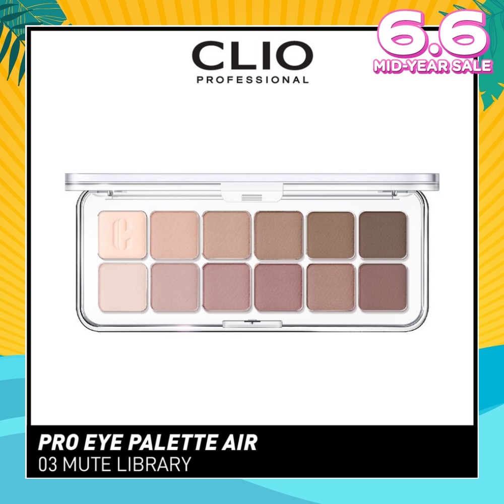 Pro Eye Palette Air (03 Mute Library), No Fall Outs. Blends Softly On Your Eyes, True To Its Color 7.2g