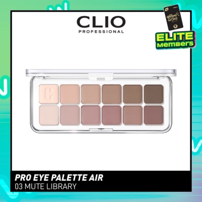 CLIO Pro Eye Palette Air (03 Mute Library), No Fall Outs. Blends Softly On Your Eyes, True To Its Color 7.2g