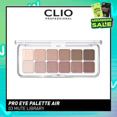 CLIO Pro Eye Palette Air (03 Mute Library), No Fall Outs. Blends Softly On Your Eyes, True To Its Color 7.2g
