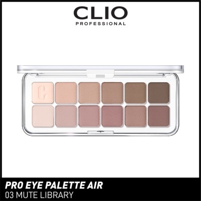 CLIO Pro Eye Palette Air (03 Mute Library), No Fall Outs. Blends Softly On Your Eyes, True To Its Color 7.2g