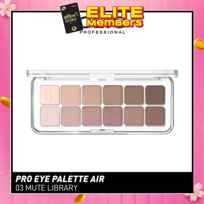 CLIO Pro Eye Palette Air (03 Mute Library), No Fall Outs. Blends Softly On Your Eyes, True To Its Color 7.2g