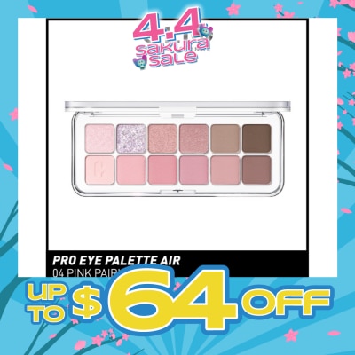 CLIO Pro Eye Palette Air (04 Pink Pairing), No Fall Outs. Blends Softly On Your Eyes, True To Its Co