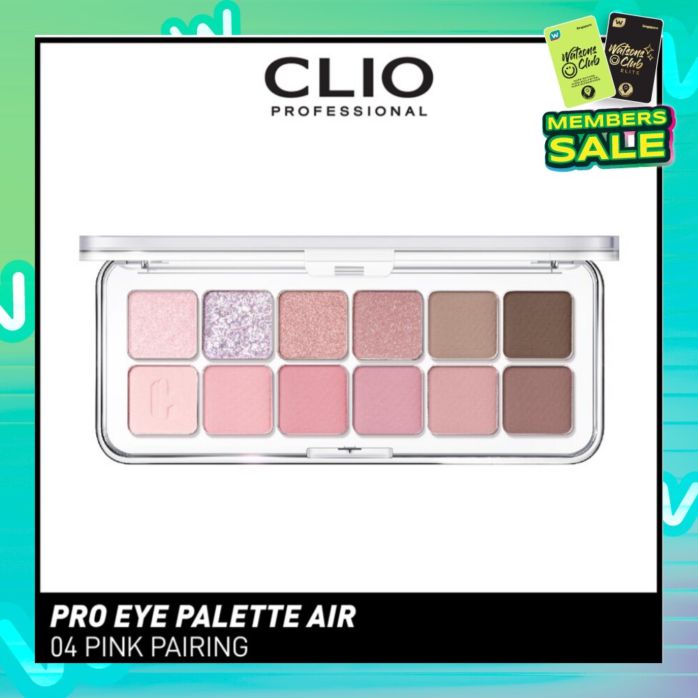 Pro Eye Palette Air (04 Pink Pairing), No Fall Outs. Blends Softly On Your Eyes, True To Its Color 7.2g