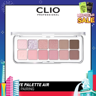 CLIO Pro Eye Palette Air (04 Pink Pairing), No Fall Outs. Blends Softly On Your Eyes, True To Its Color 7.2g