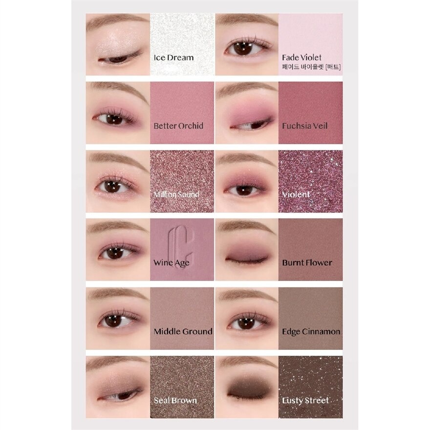 Pro Eye Palette Air (05 Orchid Cloud), No Fall Outs. Blends Softly On Your Eyes, True To Its Color 7.2g