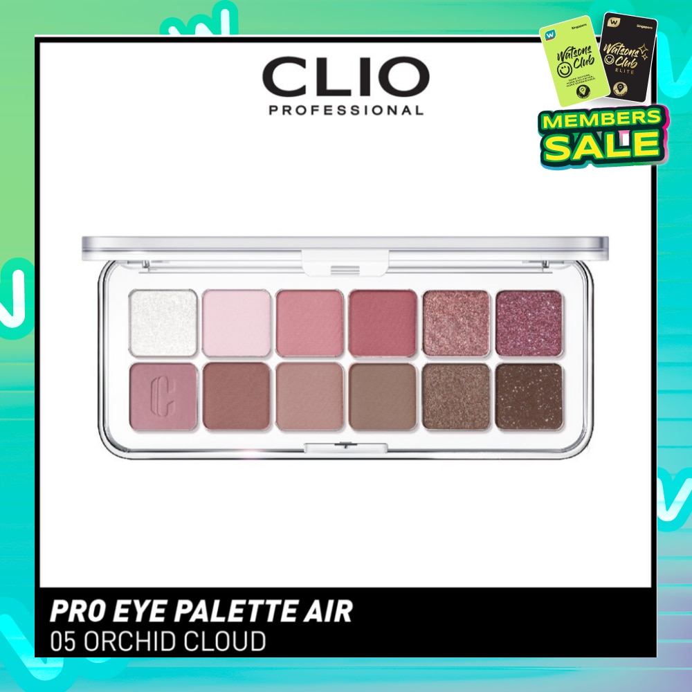 Pro Eye Palette Air (05 Orchid Cloud), No Fall Outs. Blends Softly On Your Eyes, True To Its Color 7.2g