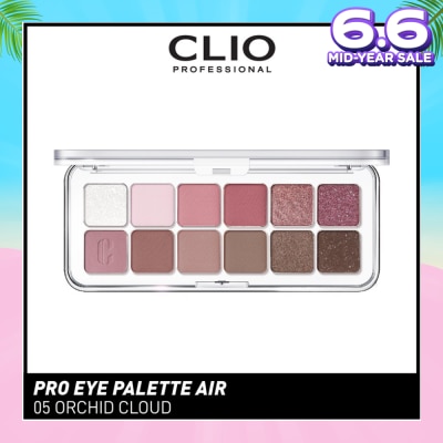 CLIO Pro Eye Palette Air (05 Orchid Cloud), No Fall Outs. Blends Softly On Your Eyes, True To Its Color 7.2g