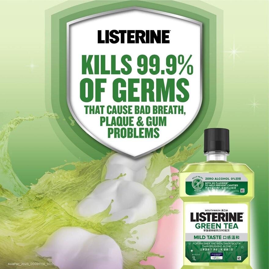 Listerine Natural Green Tea Zero Alcohol Mouthwash 250ml <BR>