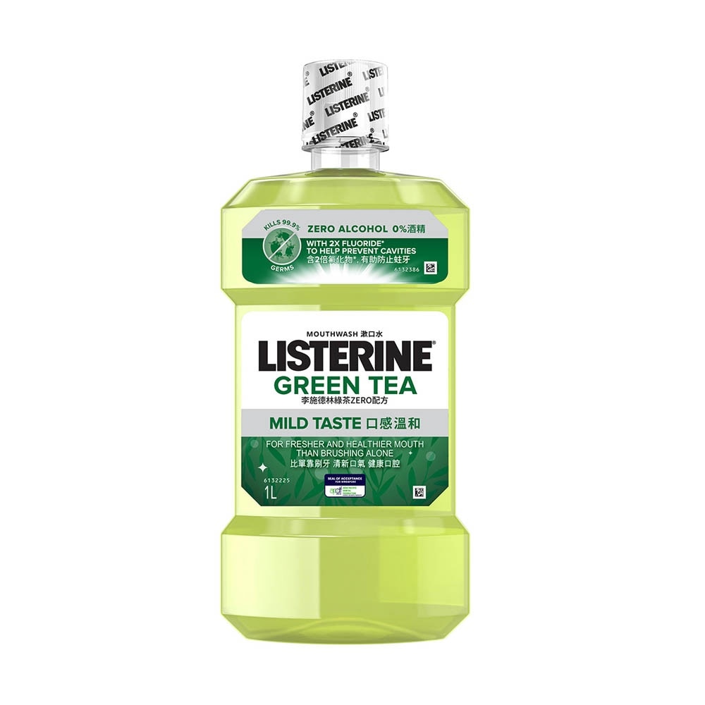 Listerine Natural Green Tea Zero Alcohol Mouthwash 1000ml