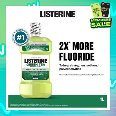 LISTERINE Listerine Natural Green Tea Zero Alcohol Mouthwash 1000ml
