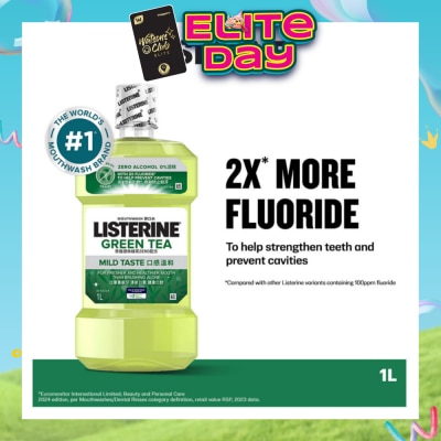 LISTERINE - Listerine Natural Green Tea Zero Alcohol Mouthwash 1000ml
