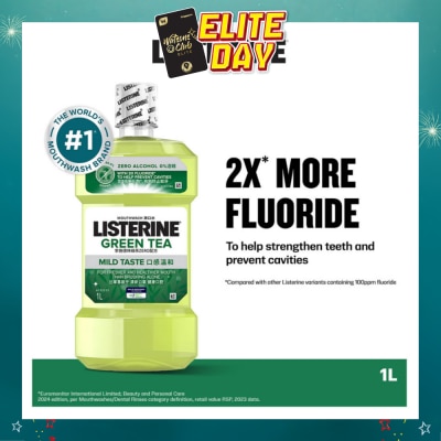 LISTERINE - Listerine Natural Green Tea Zero Alcohol Mouthwash 1000ml