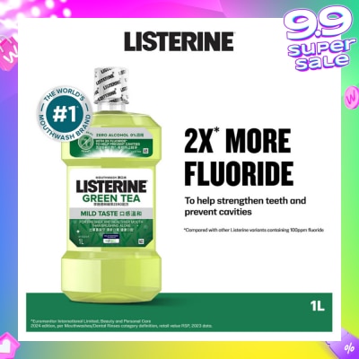 LISTERINE Listerine Natural Green Tea Zero Alcohol Mouthwash 1000ml