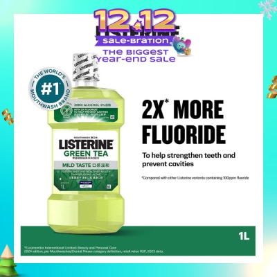 LISTERINE Listerine Natural Green Tea Zero Alcohol Mouthwash 1000ml