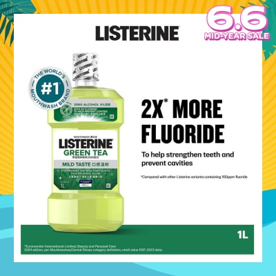 LISTERINE Listerine Natural Green Tea Zero Alcohol Mouthwash 1000ml
