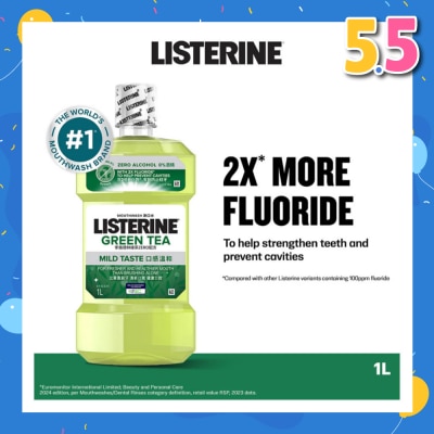 LISTERINE Listerine Natural Green Tea Zero Alcohol Mouthwash 1000ml