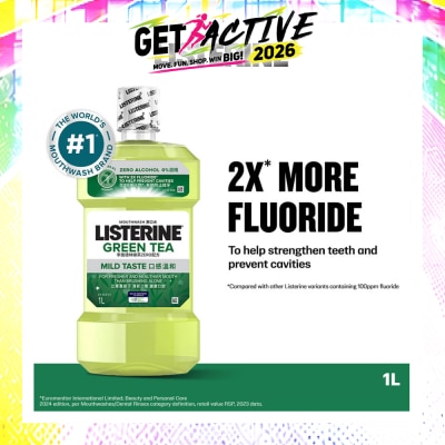 LISTERINE - Listerine Natural Green Tea Zero Alcohol Mouthwash 1000ml image