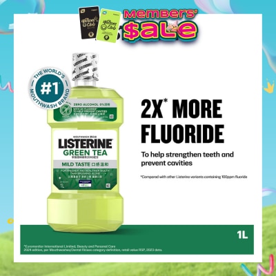 LISTERINE - Listerine Natural Green Tea Zero Alcohol Mouthwash 1000ml