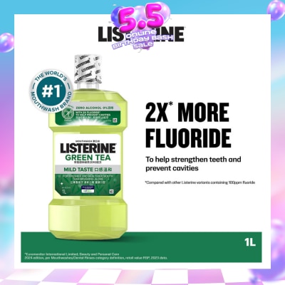 LISTERINE - Listerine Natural Green Tea Zero Alcohol Mouthwash 1000ml