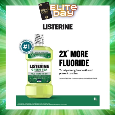 LISTERINE - Listerine Natural Green Tea Zero Alcohol Mouthwash 1000ml
