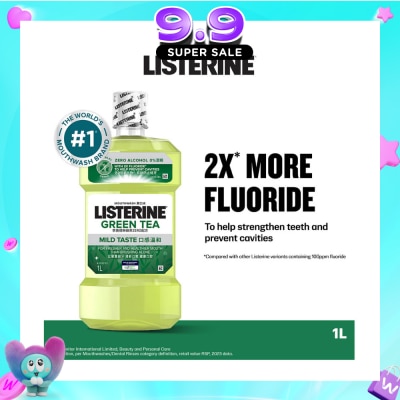 LISTERINE - Listerine Natural Green Tea Zero Alcohol Mouthwash 1000ml image