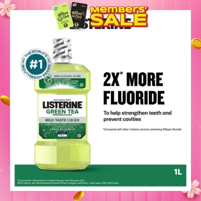 LISTERINE Listerine Natural Green Tea Zero Alcohol Mouthwash 1000ml